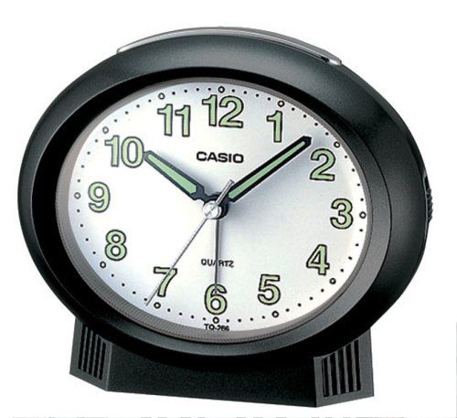 Casio TQ-266-1E Black Alarm Clock, Compact and Functional