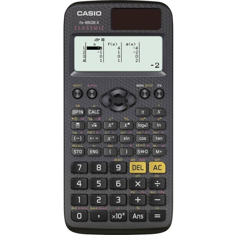 Casio FX-85DEX Scientific Calculator - Black, 12-Digit Display, Solar/Battery Powered (77 x 11 x 166 mm)