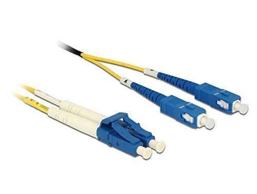 Delock Network Cable - LC (M) to SC (M) - 2m - Optical Fiber - 9/125µm - OS2 - Halogen-free - Yellow