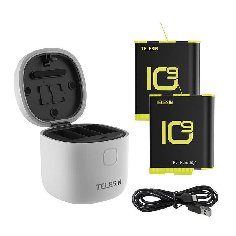 Telesin 3-Slot Waterproof Charger All-in-One Box for GoPro Hero 9/10