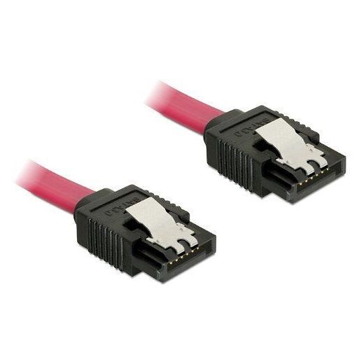 Câble SATA Delock - 1m, Verrouillé, Connecteurs à angle droit - Rouge