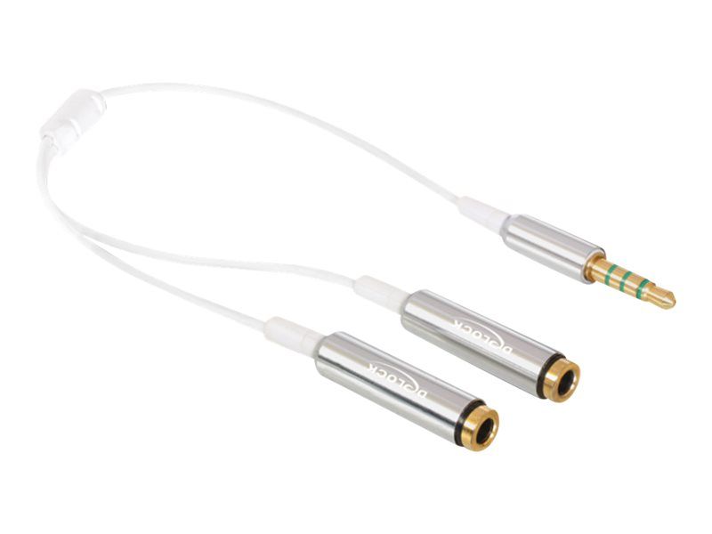 Delock Audio Splitter - 25cm, White