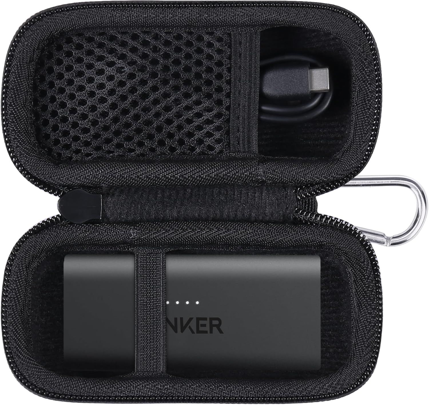 Étui de voyage rigide ELVORIX pour Anker PowerBank 621, housse protectrice avec connecteur Lightning intégré pour chargeur portable Anker 5000mAh 12W (seulement la boîte)