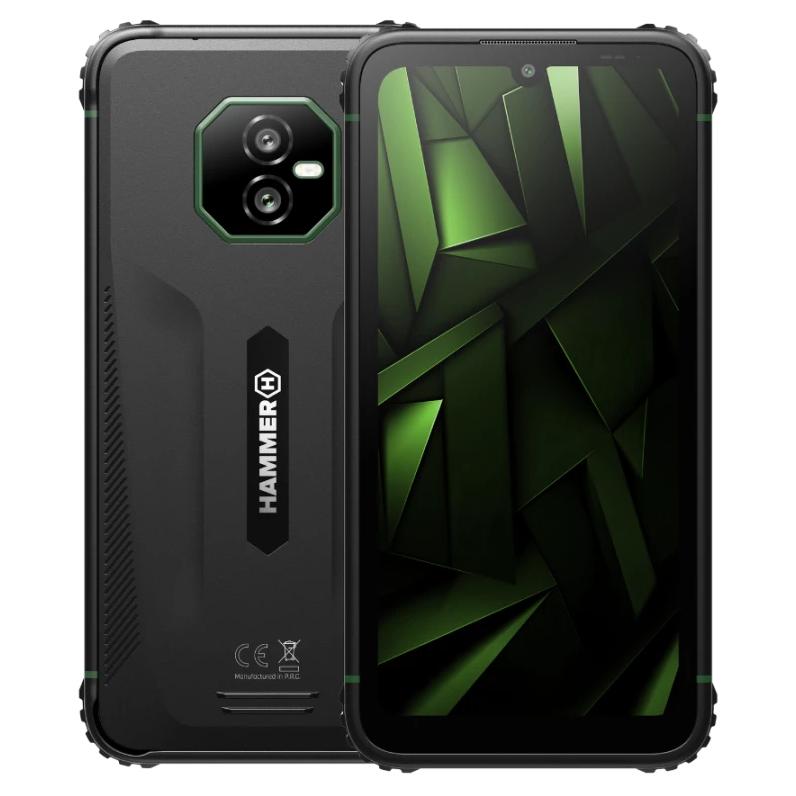 HAMMER Ranger 8GB/256GB 6" Dual SIM Android 15 4G USB Type-C 8GB RAM 256GB Storage 5000mAh Battery Black and Green