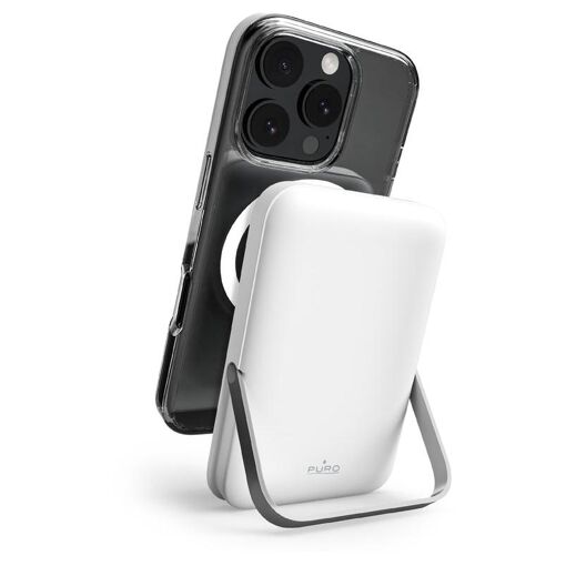 Batería portátil Puro MagStand 10.000 mAh de polímero de litio - Blanco
