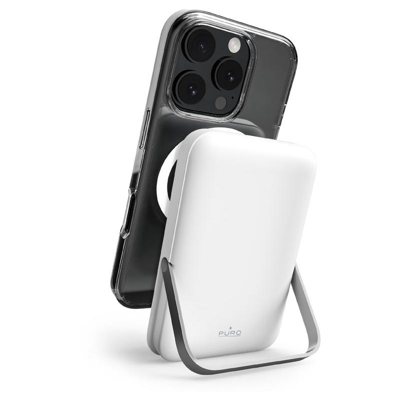 Puro MagStand Power Bank 10000mAh Wireless Lithium Polymer (Lipo) Charger - White