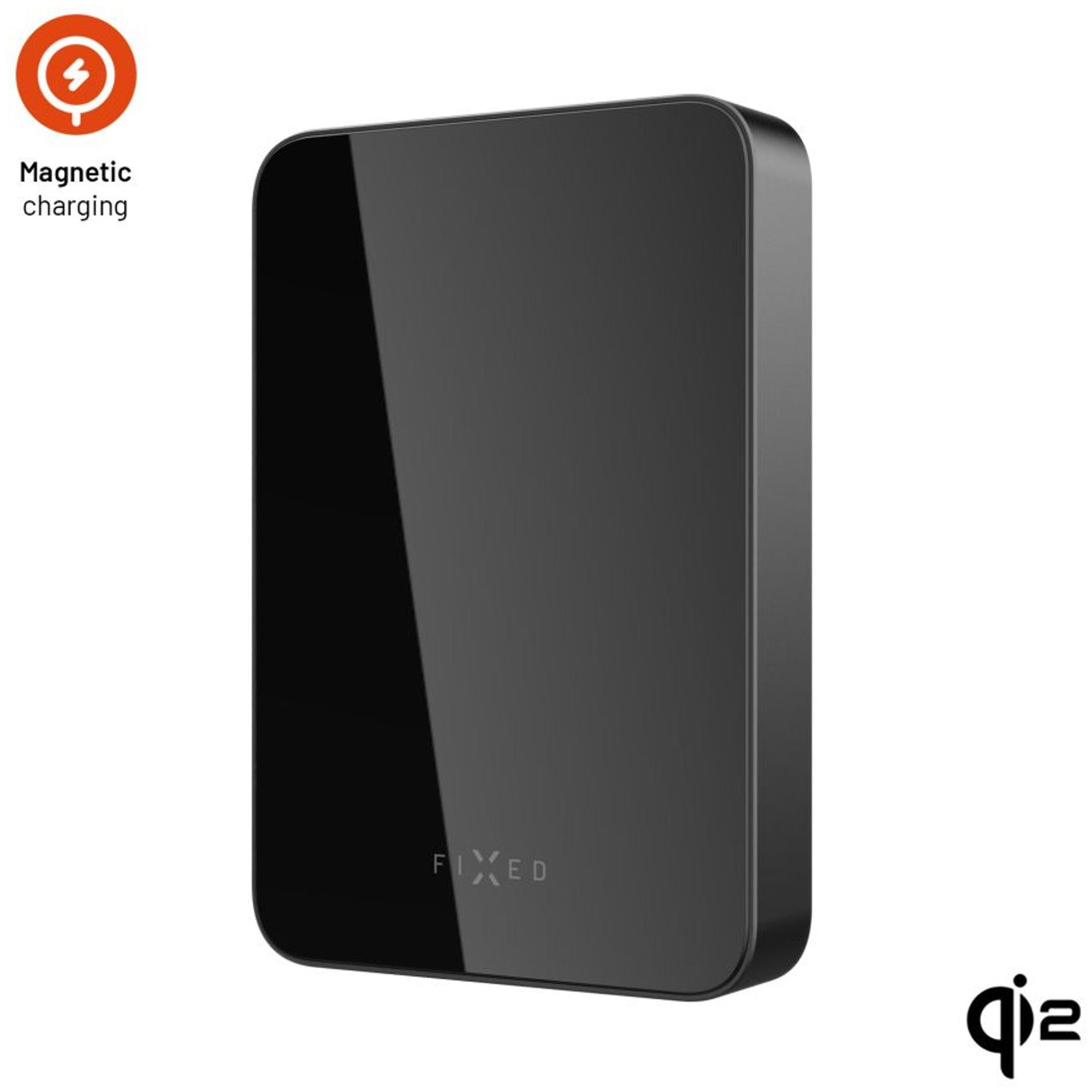 Fixed Fixzenmc-10 Wireless Rechargeable Power Bank, 10000mAh, Lithium Polymer (LiPo) Battery, Quick Charge 2.0, Black
