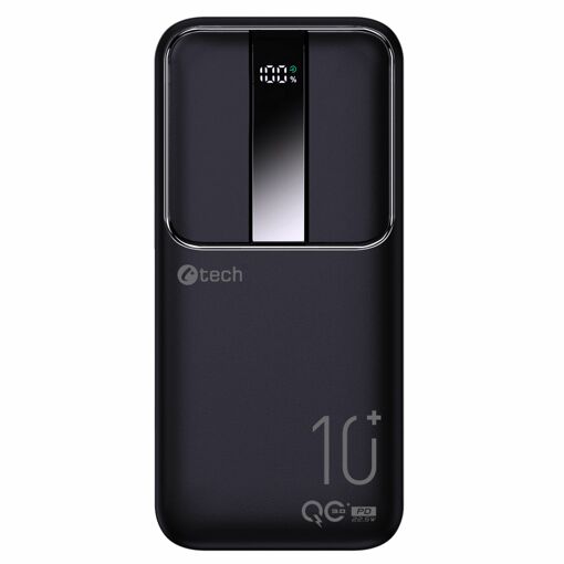 Batería portátil C-TECH 10.000 mAh de polímero de litio Negro