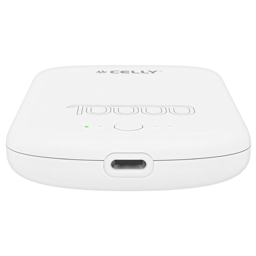 Celly MAGPB10000PROWH Power Bank 10000mAh Wireless Charging White