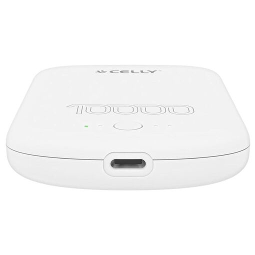 Batería portátil Celly MAGPB10000PROWH 10000 mAh carga inalámbrica blanca