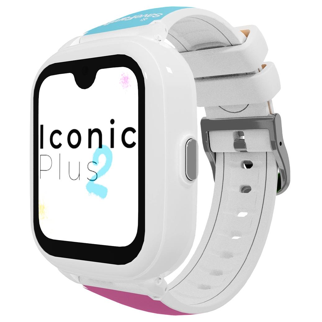 Montres intelligentes SaveFamily Iconic Plus 2 - Écran tactile numérique de 40 mm Blanc GPS - Wi-Fi + cellulaire