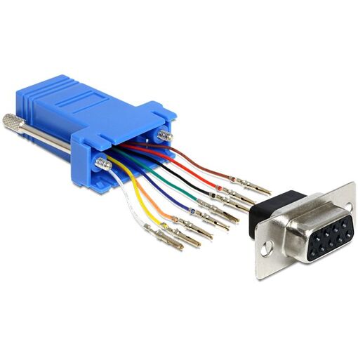 Adaptateur série Delock - RJ-45 Femelle pour DB-9 Femelle - Bleu