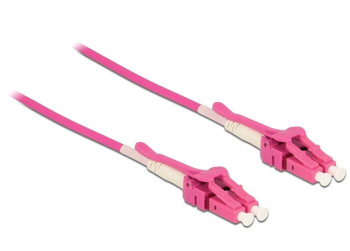Delock Network Cable - LC Multimode (M) to LC Multimode (M) - 5m - Optical Fiber - 50/125 Microns - OM4 - Halogen-free, Uniboot - Purple