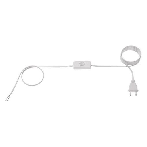 Bachmann 2x0.75mm White Cable, 1.8m (H03VVH2-F Euro Connector), Unpacked