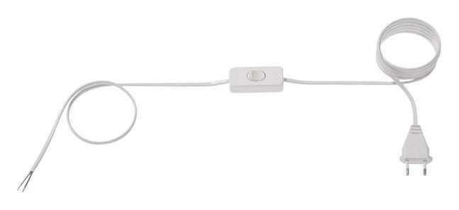 Cable Bachmann 2x0,75 Blanco, 1,8 m (Conector Euro H03VVH2-F), Sin Embalaje