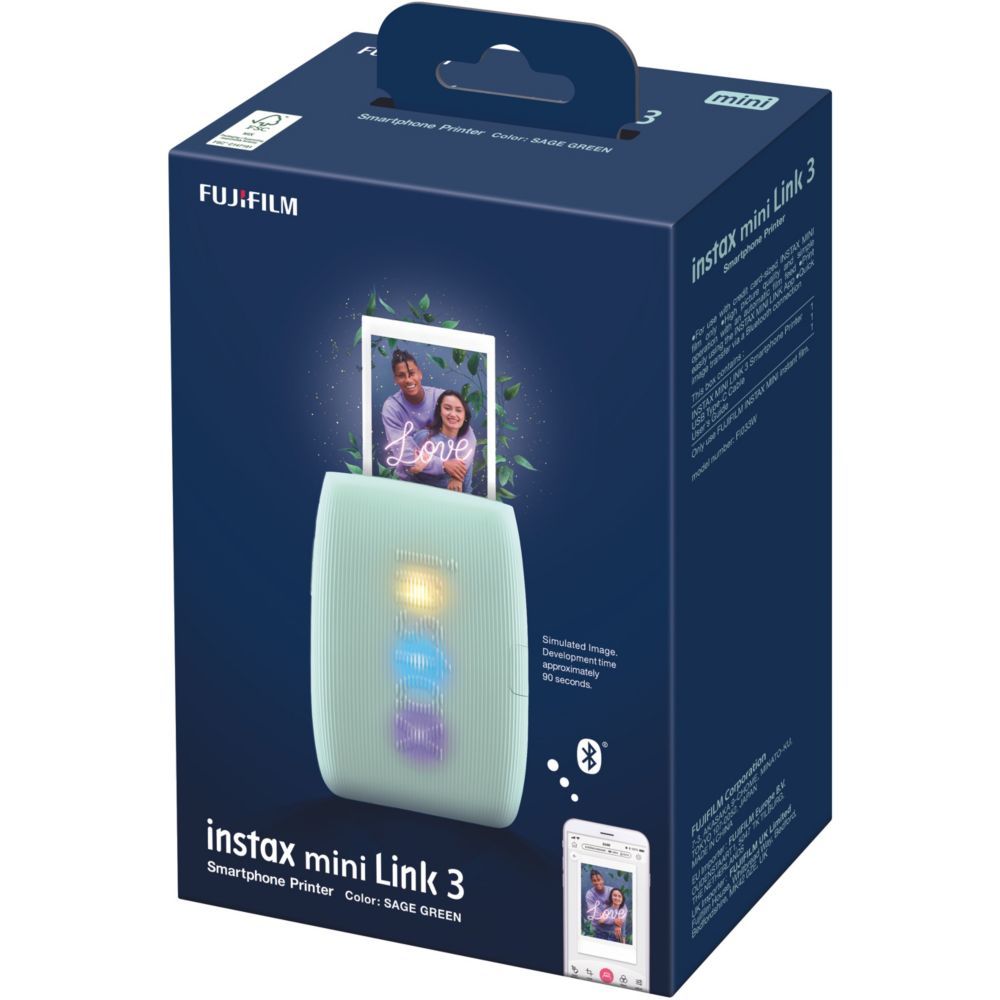 Fujifilm Instax Mini Link 3 Printers - Turquoise Green (2-Year Warranty)