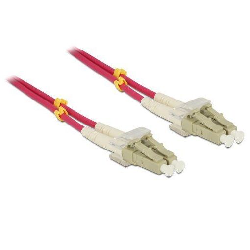 Cable de red Delock - Multimodo LC a LC - 5 m - Fibra óptica - 50/125 micras - OM4 - Sin halógeno - Violeta