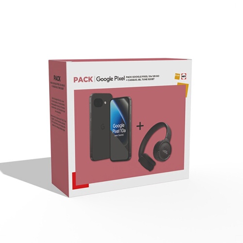 Google Pixel 10a Smartphone Pack with JBL Black Headphones