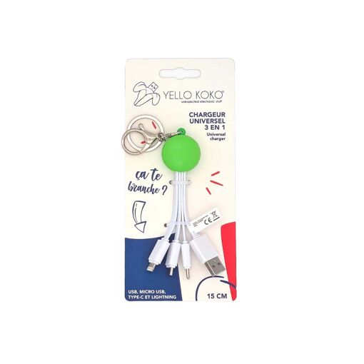 Yello Koko 3-in-1 USB Cable - Green Macaron
