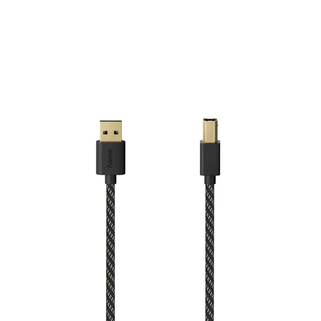 Hama USB 2.0 Cable, Gold, Textile, 1.5m