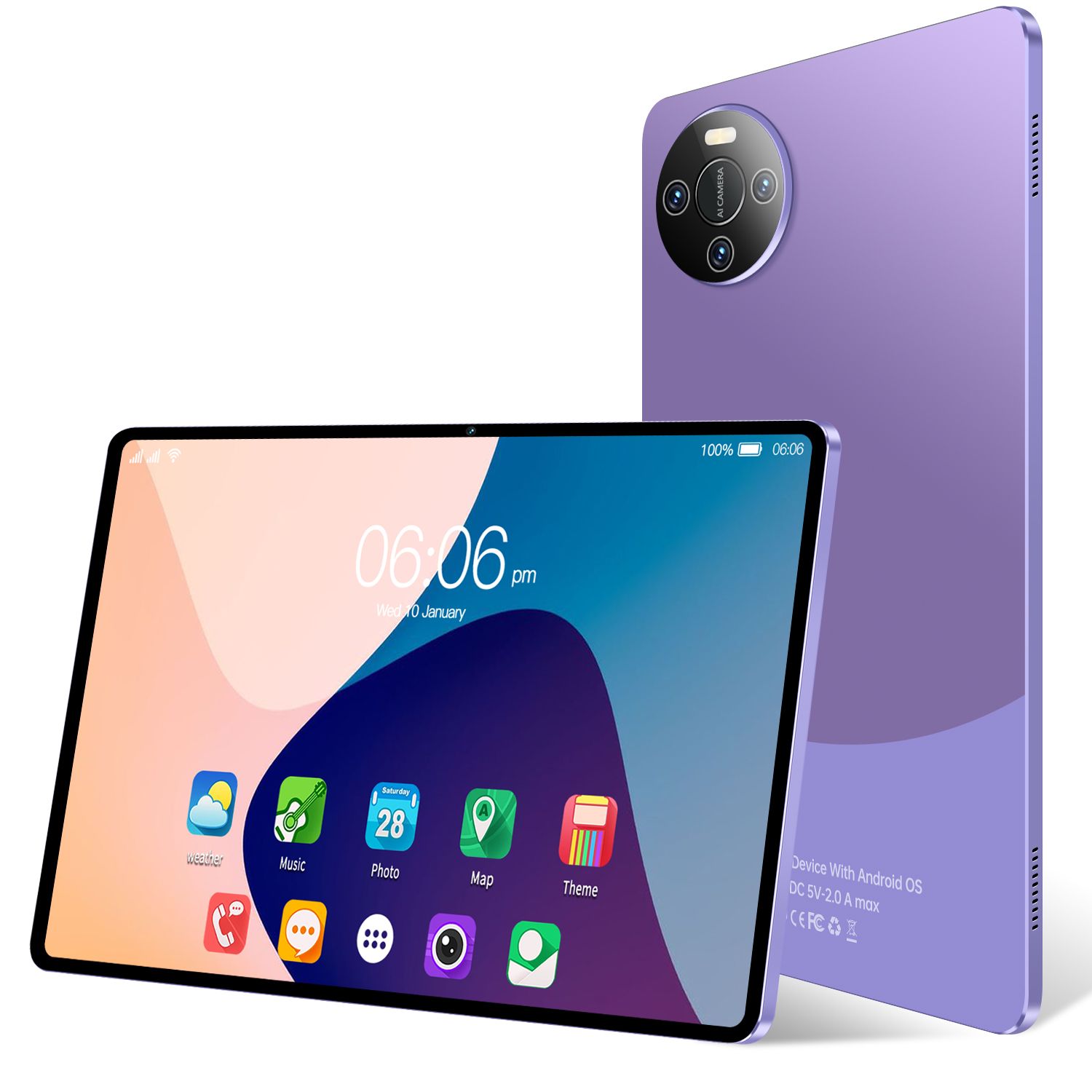 LOIDIS E60 Tablet (2024) 32GB, 10.1-inch WiFi + SIM Card, Purple