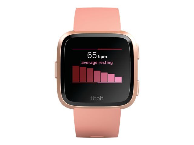 Fitbit Versa Smartwatch - Rose Gold or Black - with Fish-themed Band - Bluetooth, NFC