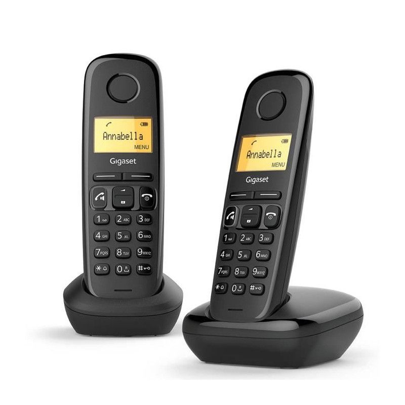 Gigaset A270 Duo - Cordless Phone with Caller ID - DECTGAP - Black + 1 Additional Handset