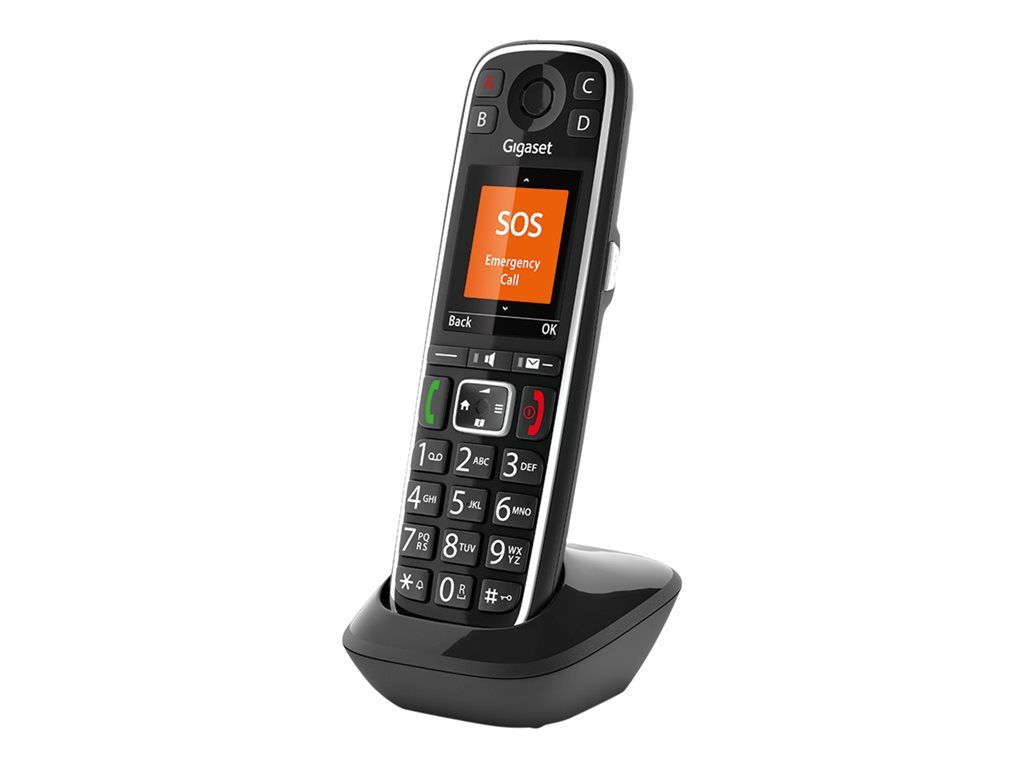 Gigaset E720HX - Wireless Extension Handset with Caller ID - ECO DECTGAPCAT-iq - SIP, RTP - Black