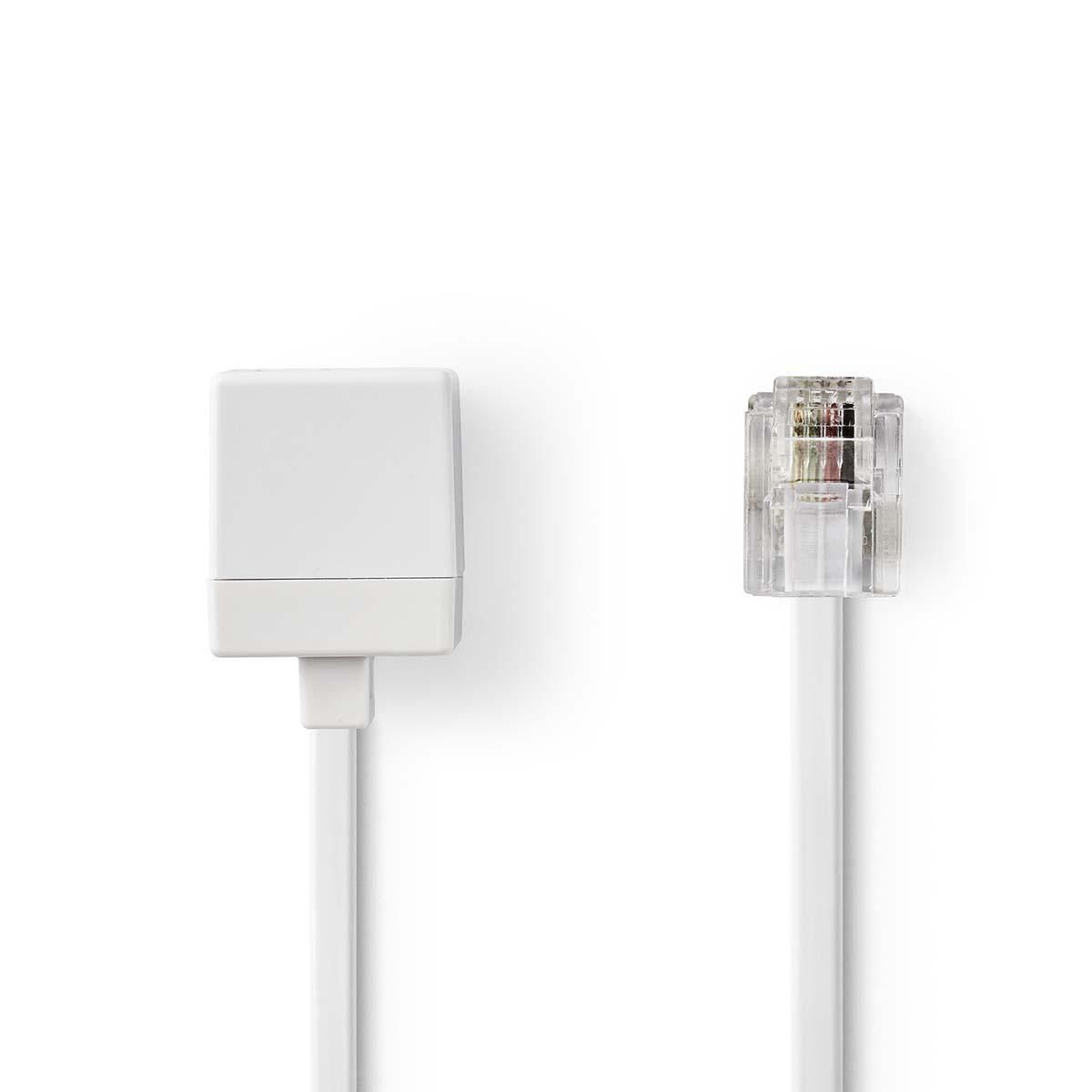 Extensión de cable de telecomunicaciones Nedis RJ11 Macho a Hembra 10m Blanco