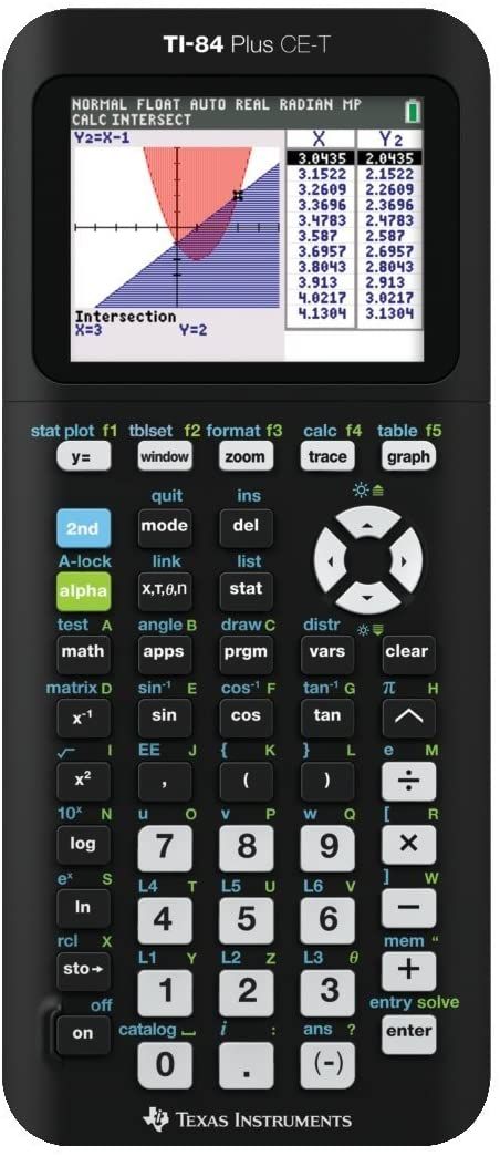 Texas Instruments TI-84 Plus CE-T Graphing Calculator, Black/Silver