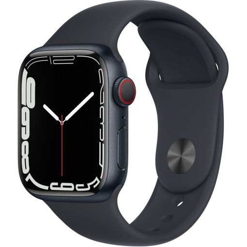 Apple Watch Series 7 (GPS + Celular) - Caja de aluminio de 41 mm Negro Medianoche con Pulsera deportiva Negro Medianoche