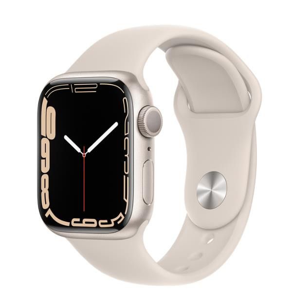 Apple Watch Series 7 (GPS) - 41mm - Aluminium Right - Sport Band - Fluoroelastomer - Men's - Normal Bracelet Size - 32GB - Wi-Fi, Bluetooth