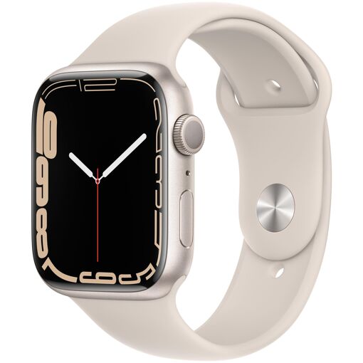 Apple Watch Serie 7 (GPS) - 45 mm - Caja de aluminio - Banda deportiva de fluoroelastómero - Tamaño normal - 32 GB - Wi-Fi, Bluetooth