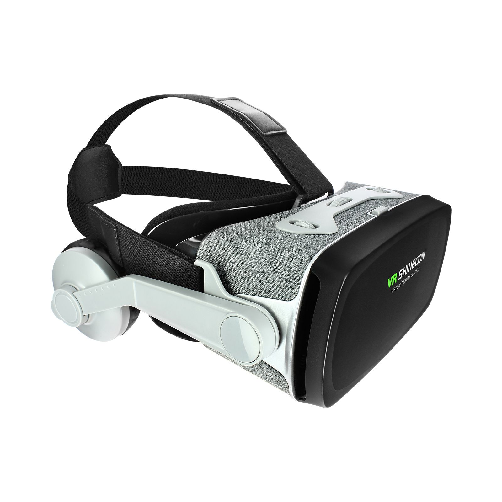 Casque de réalité virtuelle Avizar avec prise audio 3,5 mm - Sangles réglables, Gris/Noir