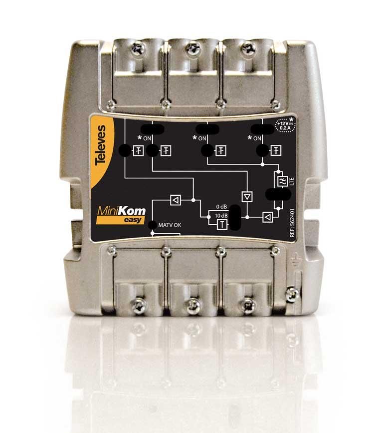 Televes MiniKom 4G-LTE Amplified Band 4-Port TV Antenna