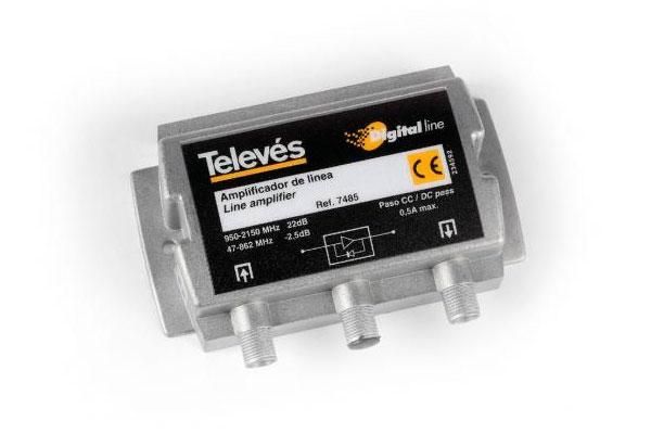Televes 7485 Satellite Line Amplifier 20dB 5-2150MHz