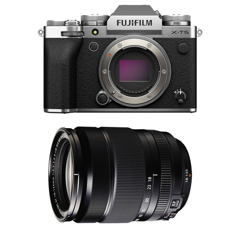 Fujifilm X-T5 Silver + 18-135mm Lens, 3-Year Warranty