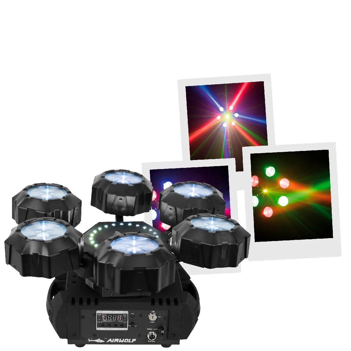 Showtec Airwolf - Multi-Effect Light - 6x 8W RGBW LED, Stroboscope, Red/Green Laser