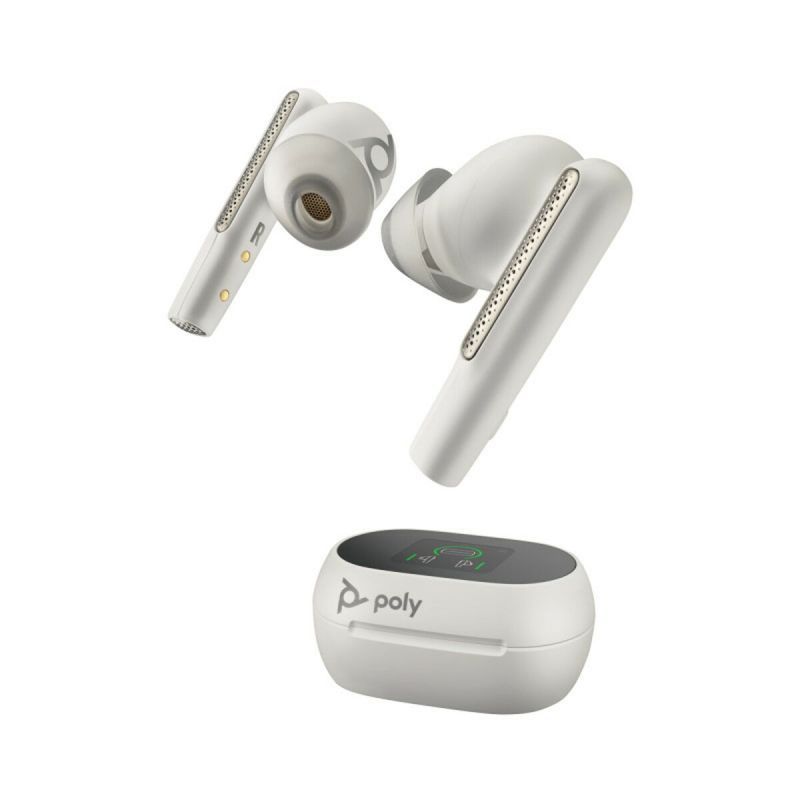 Poly Voyager Free 60+ Wireless Earbuds with Microphone - Sand White