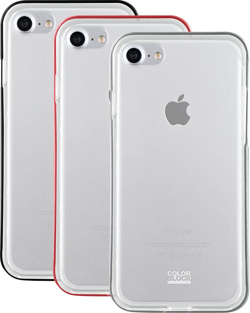COLORBLOCK 3-in-1 Bumper Case for iPhone 6/7/8, Silver (IP6/7/8 Rated)