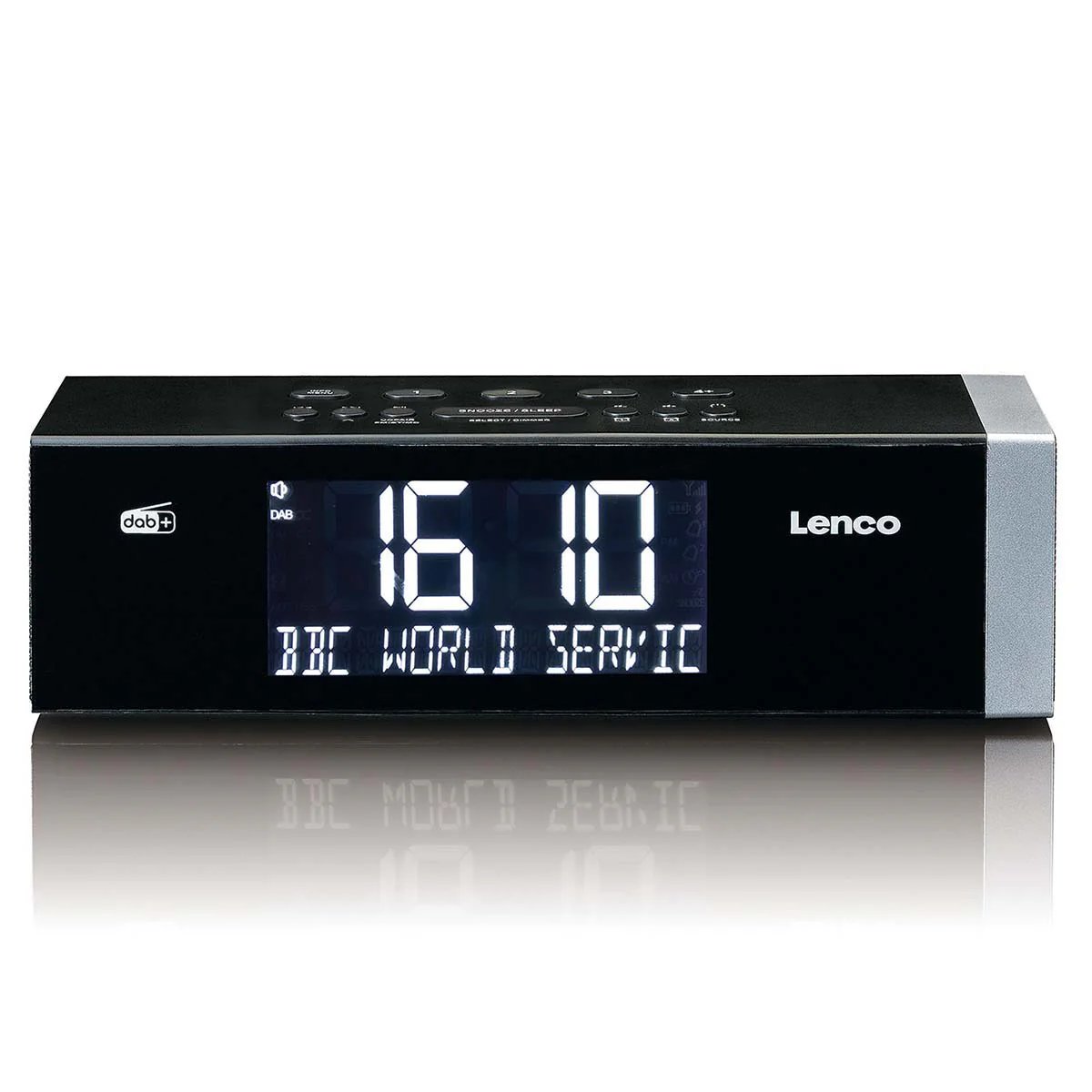 Lenco CR-640BK Stereo FM Radio Alarm Clock with Radio Control Display and AUX Input - White