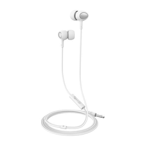 Celly UP500WH Wired Headphones with Microphone - White