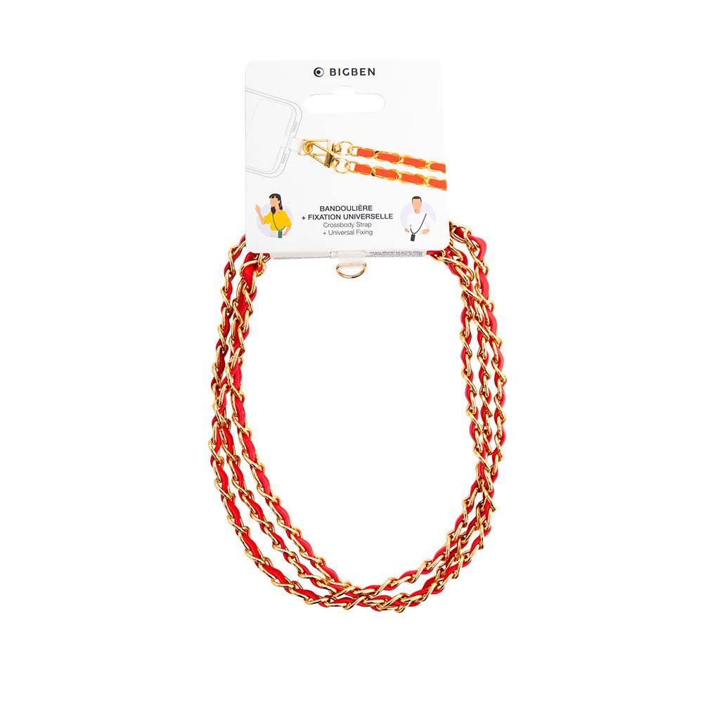 Bigben Connected Universal Removable Chain Shoulder Bag - Gold + Red