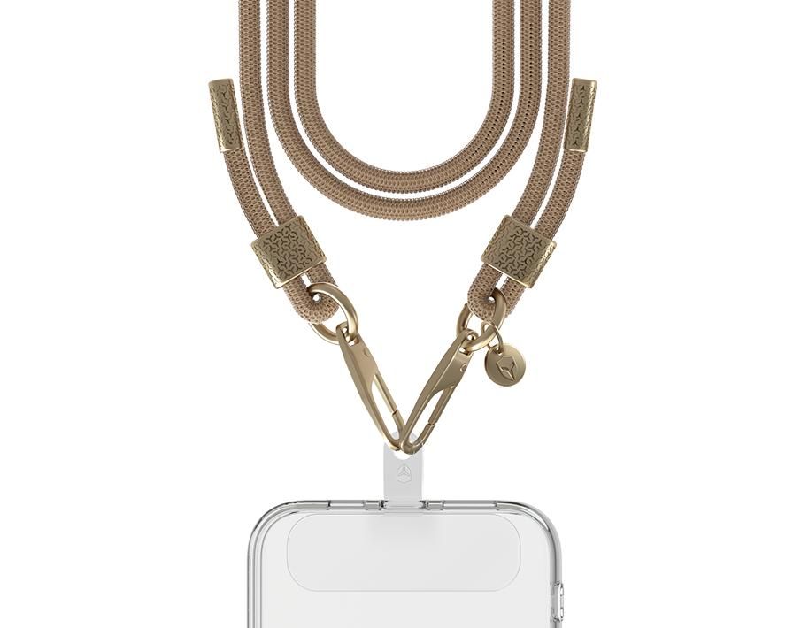 FORCE CASE Universal Phone Shoulder Bag Moka Details Gold