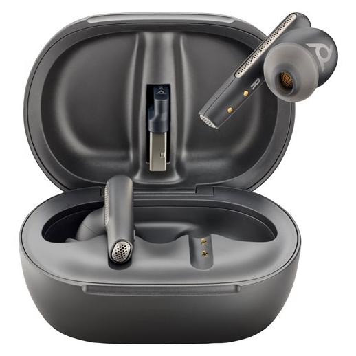 HP Poly Voyager Free 60+ UC - Wireless Earbuds with Microphone - Active Noise Cancellation - USB-A via Bluetooth Adapter - Charcoal Black - Zoom Certified