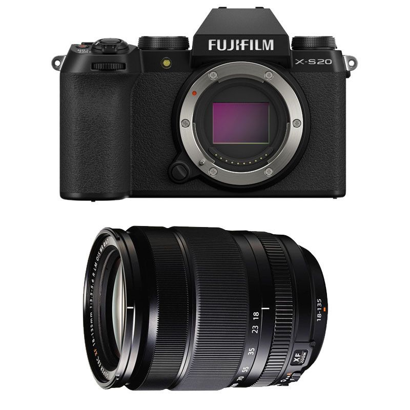 Fujifilm X-S20 Black + 18-135mm Lens, 3-Year Warranty