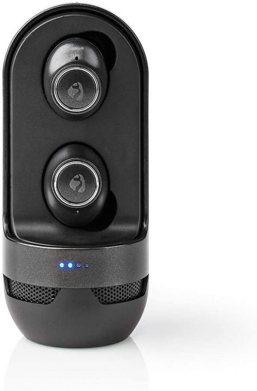 Nedis HPBT6050BK - True Wireless Headphones with Microphone (4 hours, Wireless), Silver, Black