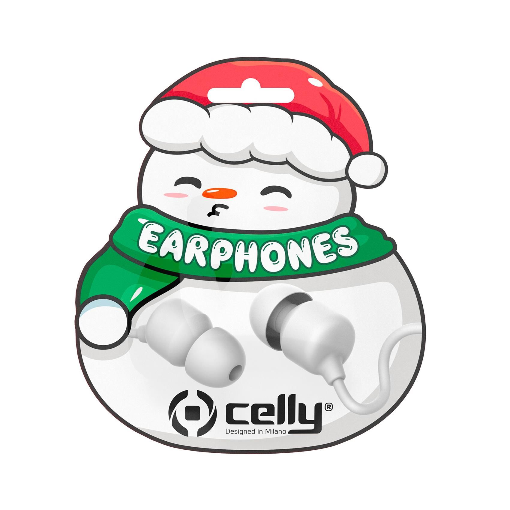 Celly XMASEARSNOW (Wireless) Earbuds, White