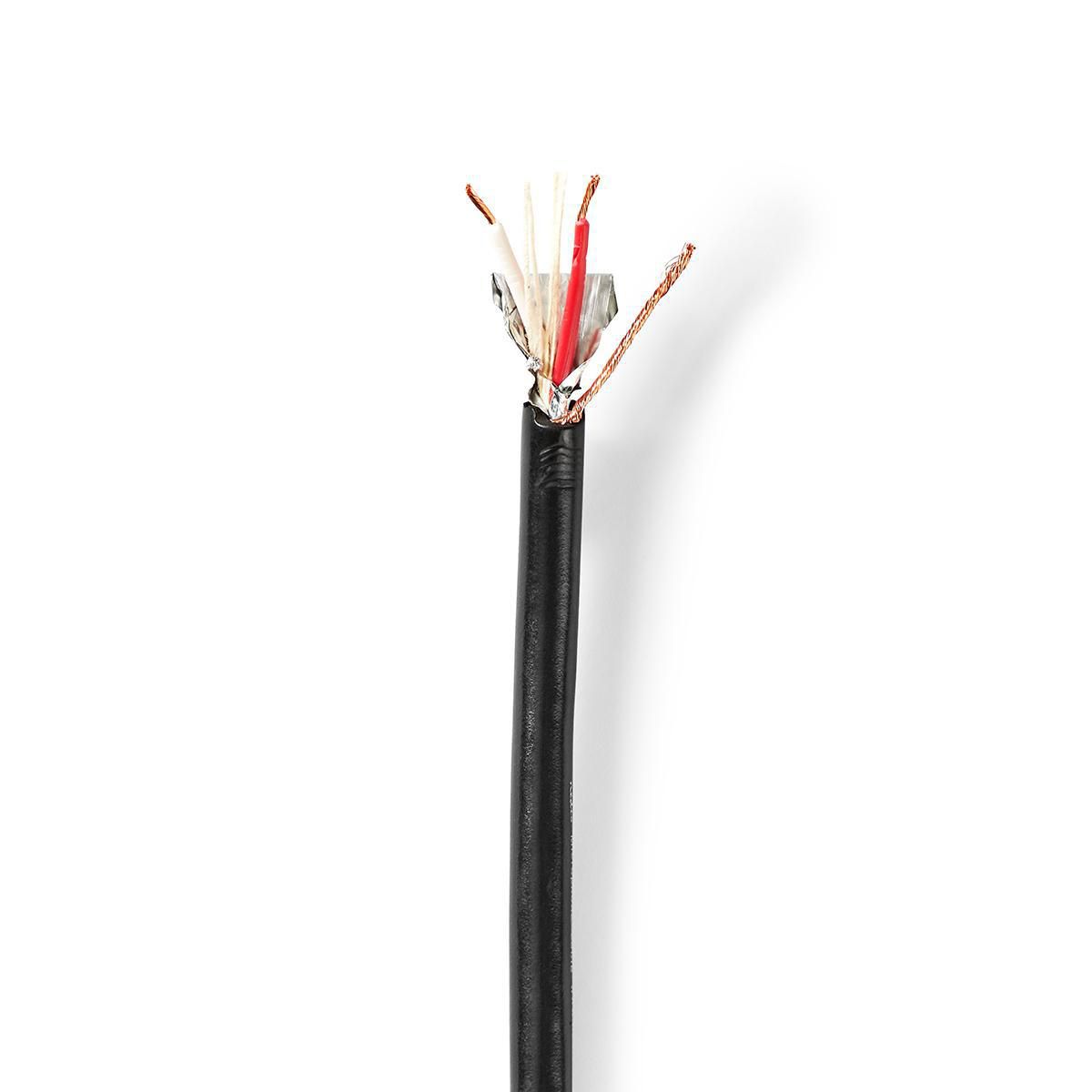 Nedis Symmetrical Audio Cable 2x 0.35mm Copper, 100m Round PVC Black - Extension Cables, Headphones