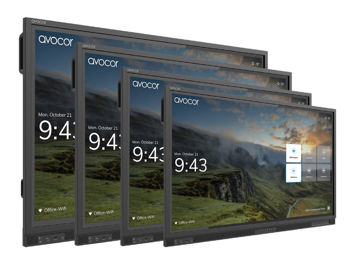 Avocor - 75-inch E Series LED Backlit LCD Interactive Touchscreen Display (4K UHD 2160p) with Direct Lighting
